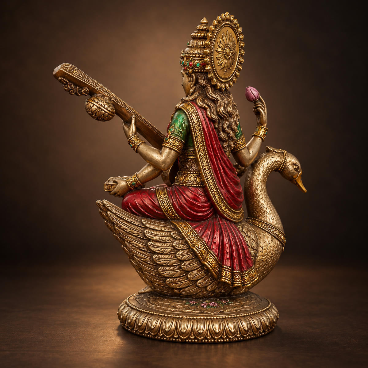 Goddess Saraswati with Veena Idol