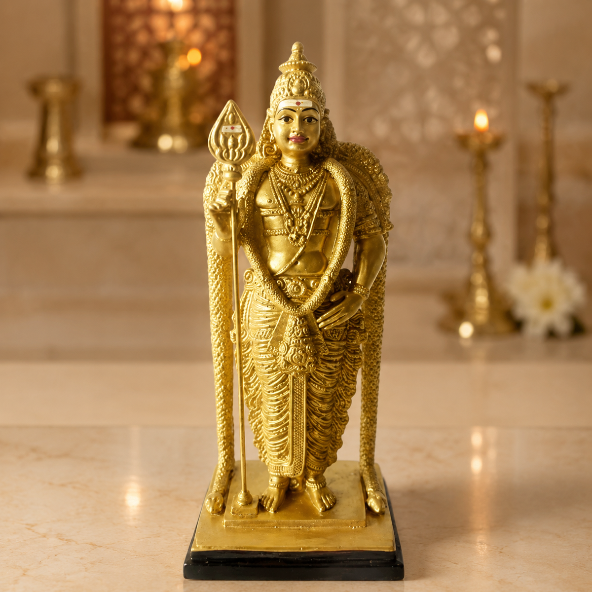 Golden Murugan Blessings Idol