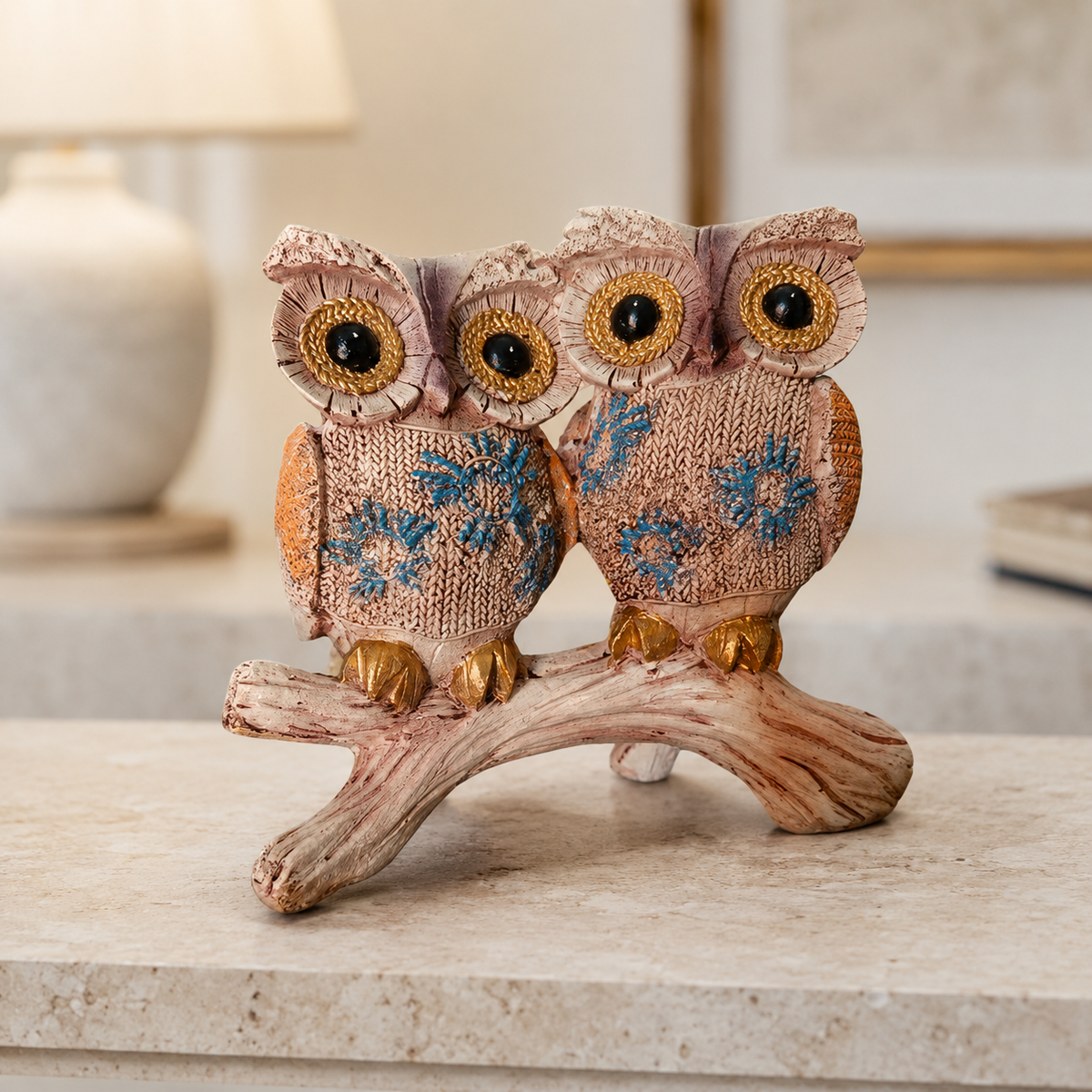 Owl Family on Branch -Shubh Samriddhi Owls