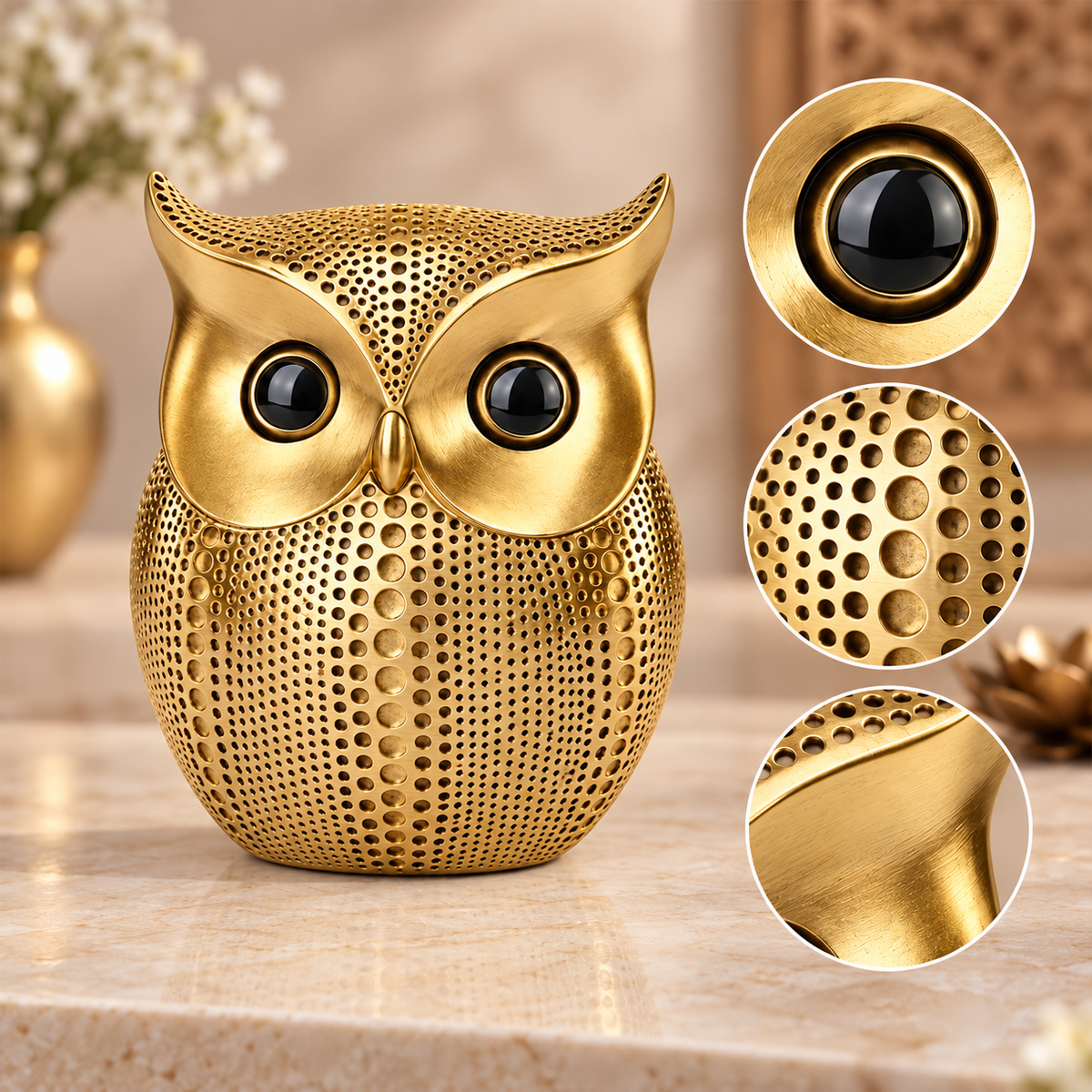 Golden Wisdom Owl