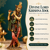 Standing Lord Krishna with Flute Idol