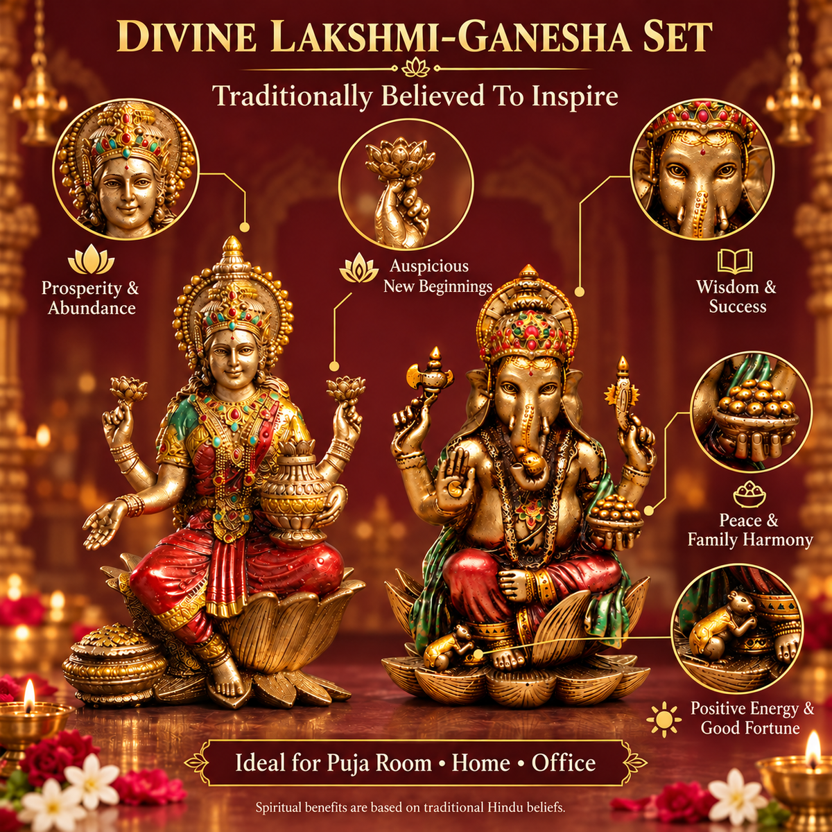 Goddess Lakshmi and Lord Ganesha Idol Set