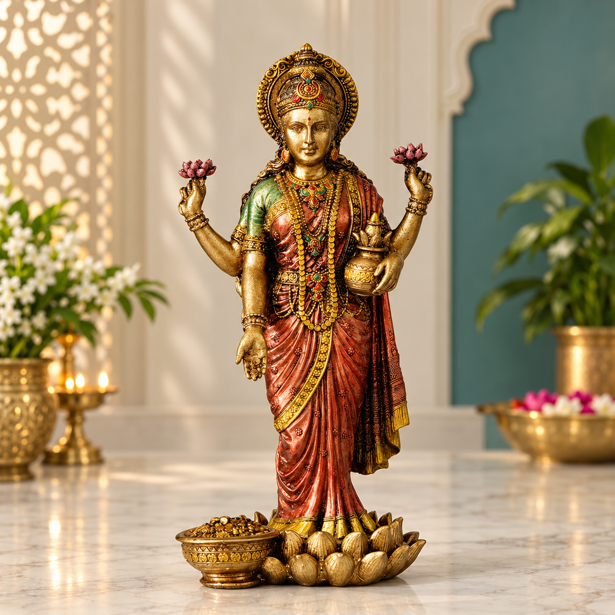 Standing Goddess Lakshmi Idol