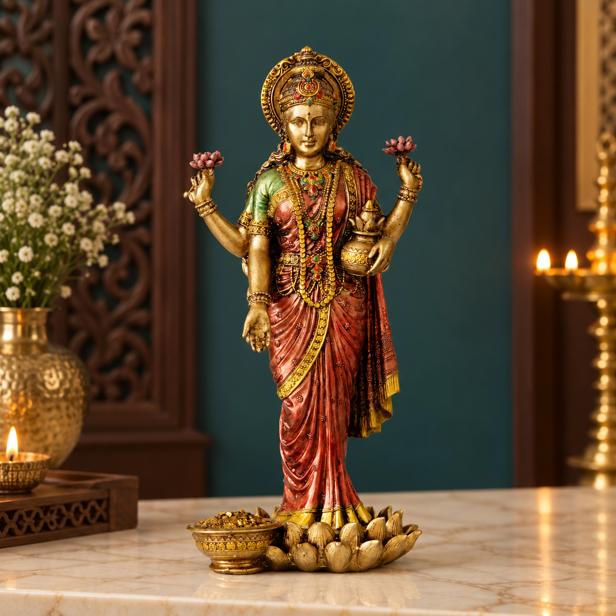 Standing Goddess Lakshmi Idol