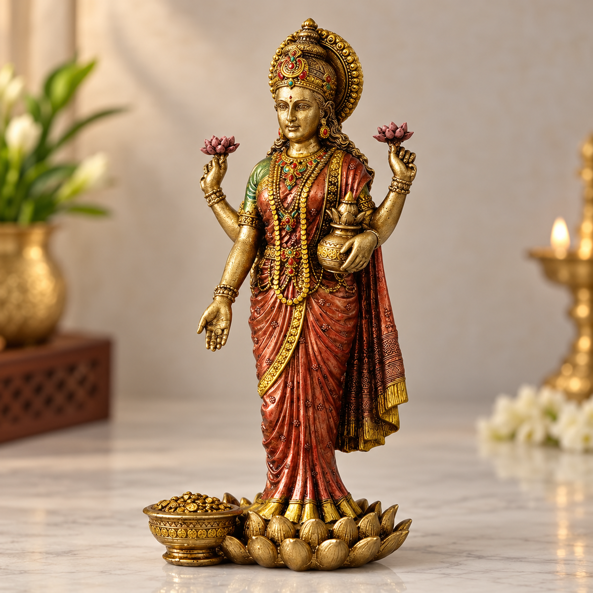 Standing Goddess Lakshmi Idol