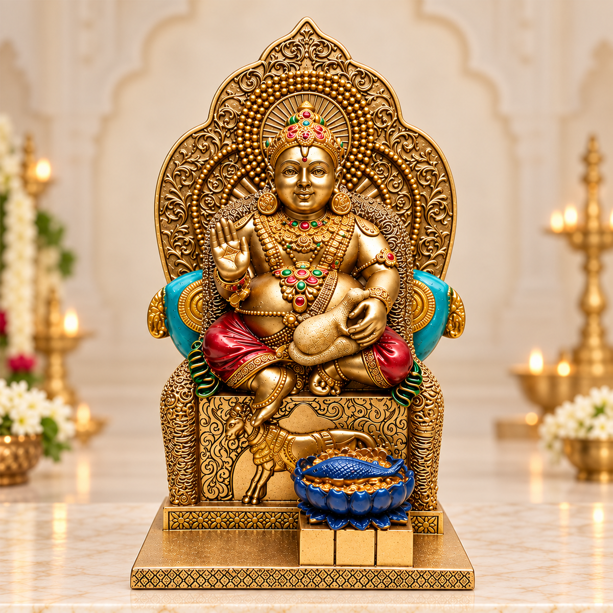 Antique-Golden Lord Kuber Idol