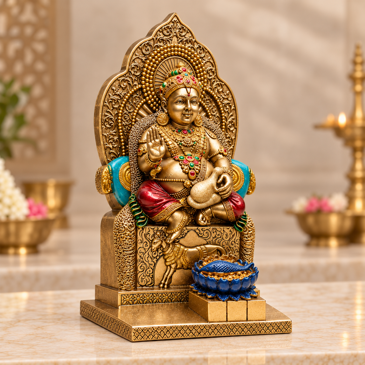 Antique-Golden Lord Kuber Idol