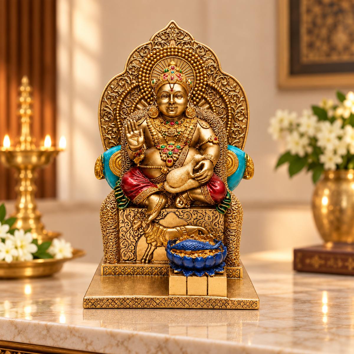 Antique-Golden Lord Kuber Idol