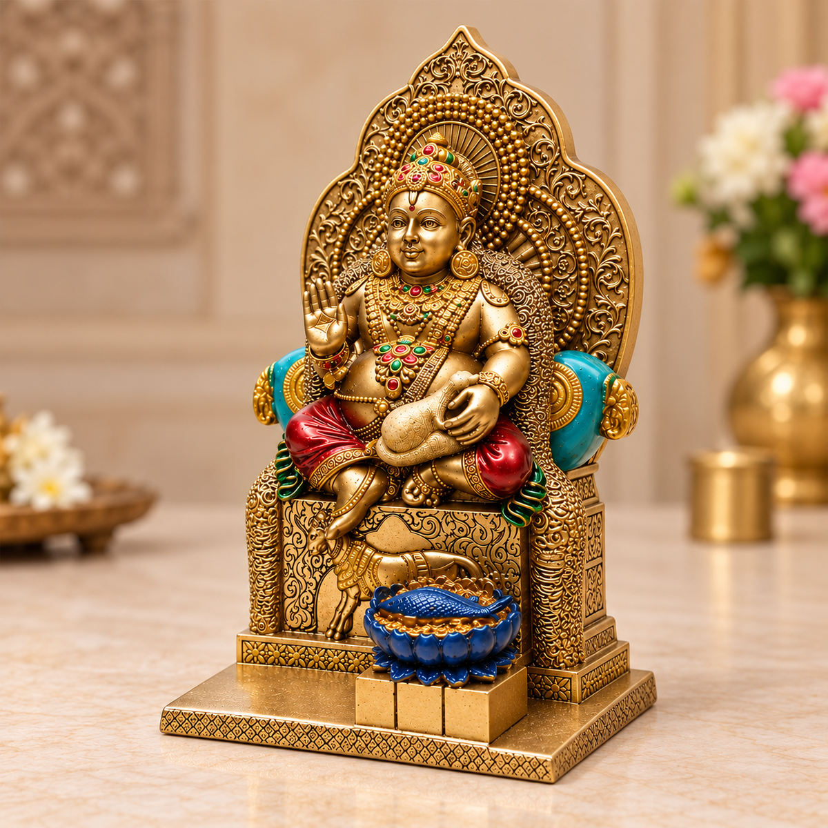 Antique-Golden Lord Kuber Idol