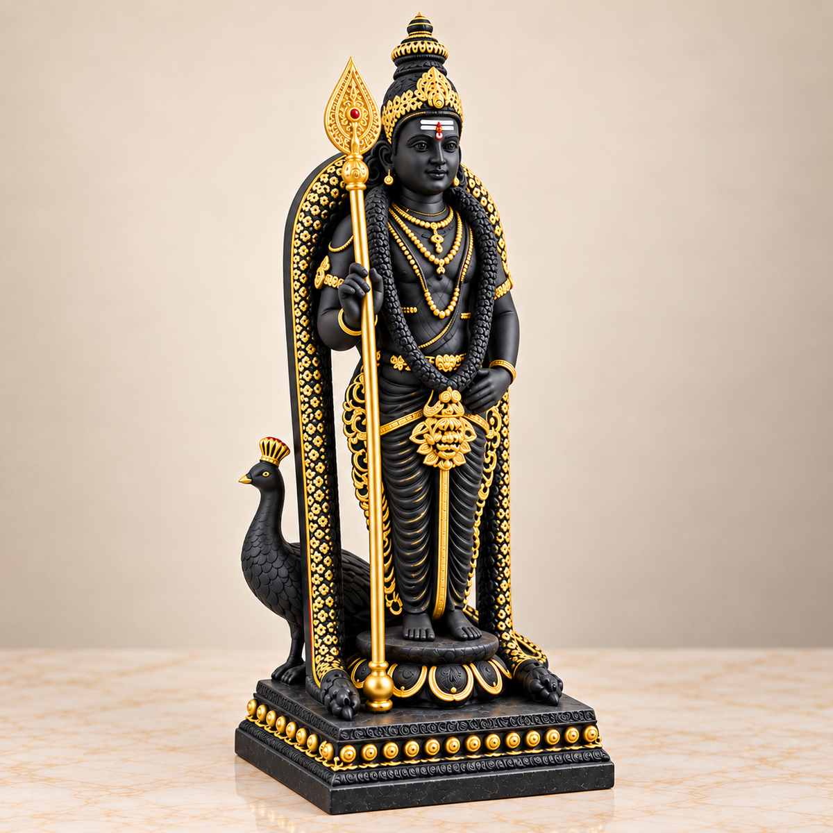 Standing Lord Murugan with Vel Idol