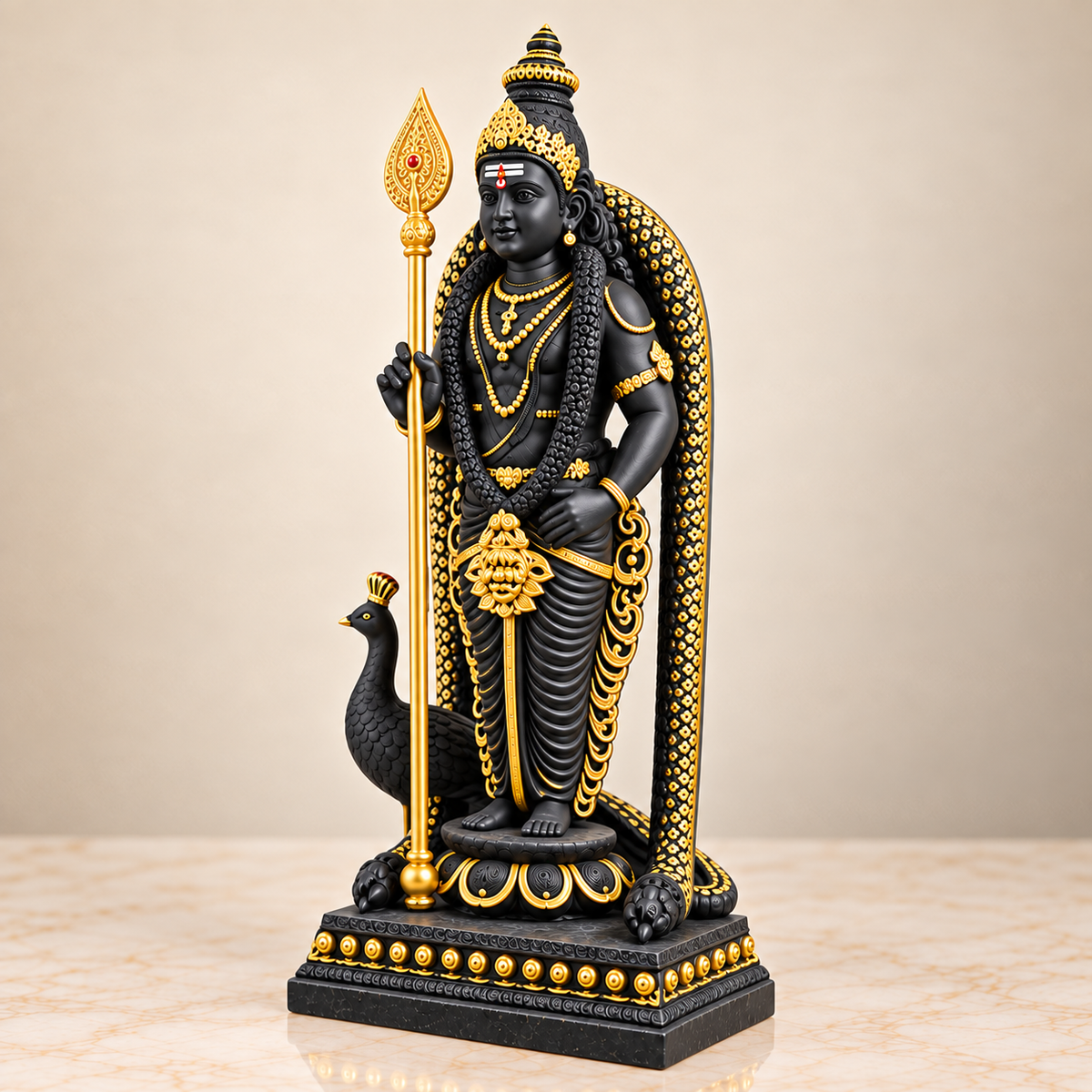 Standing Lord Murugan with Vel Idol