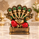 Panchmukhi Rich Gold Ganesha Idol