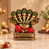 Panchmukhi Rich Gold Ganesha Idol