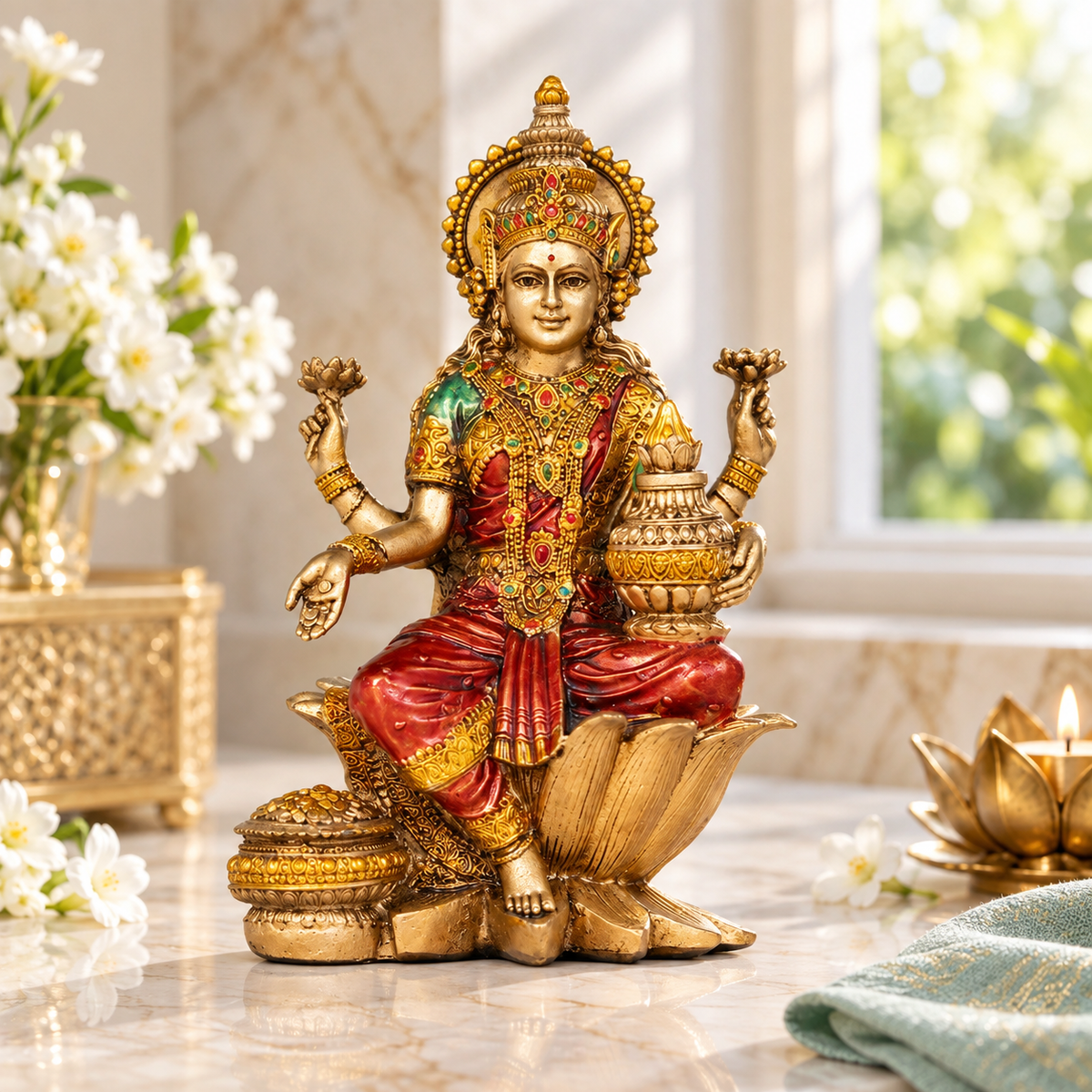 Goddess Lakshmi Antique Idol (7 Inch)
