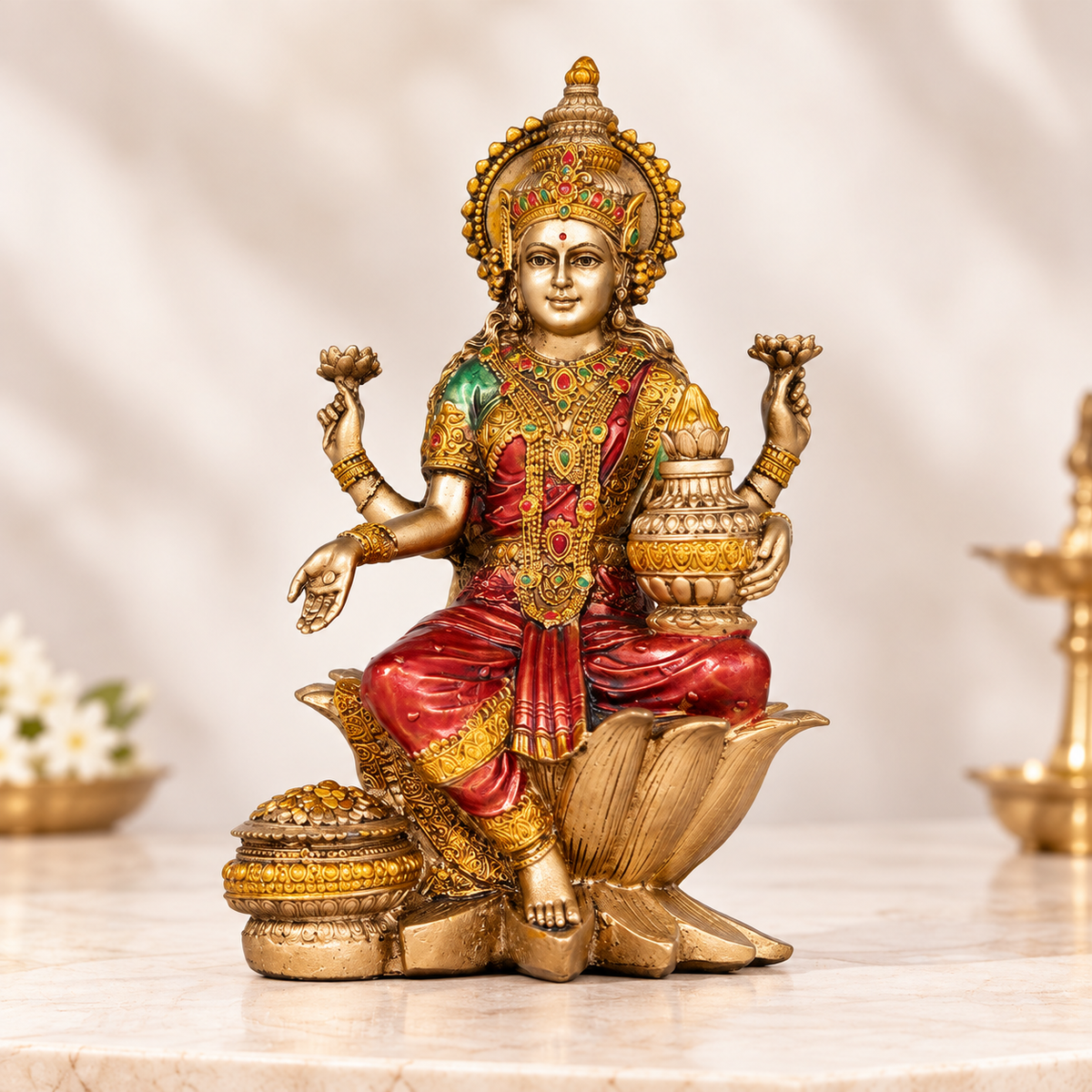 Goddess Lakshmi Antique Idol (7 Inch)