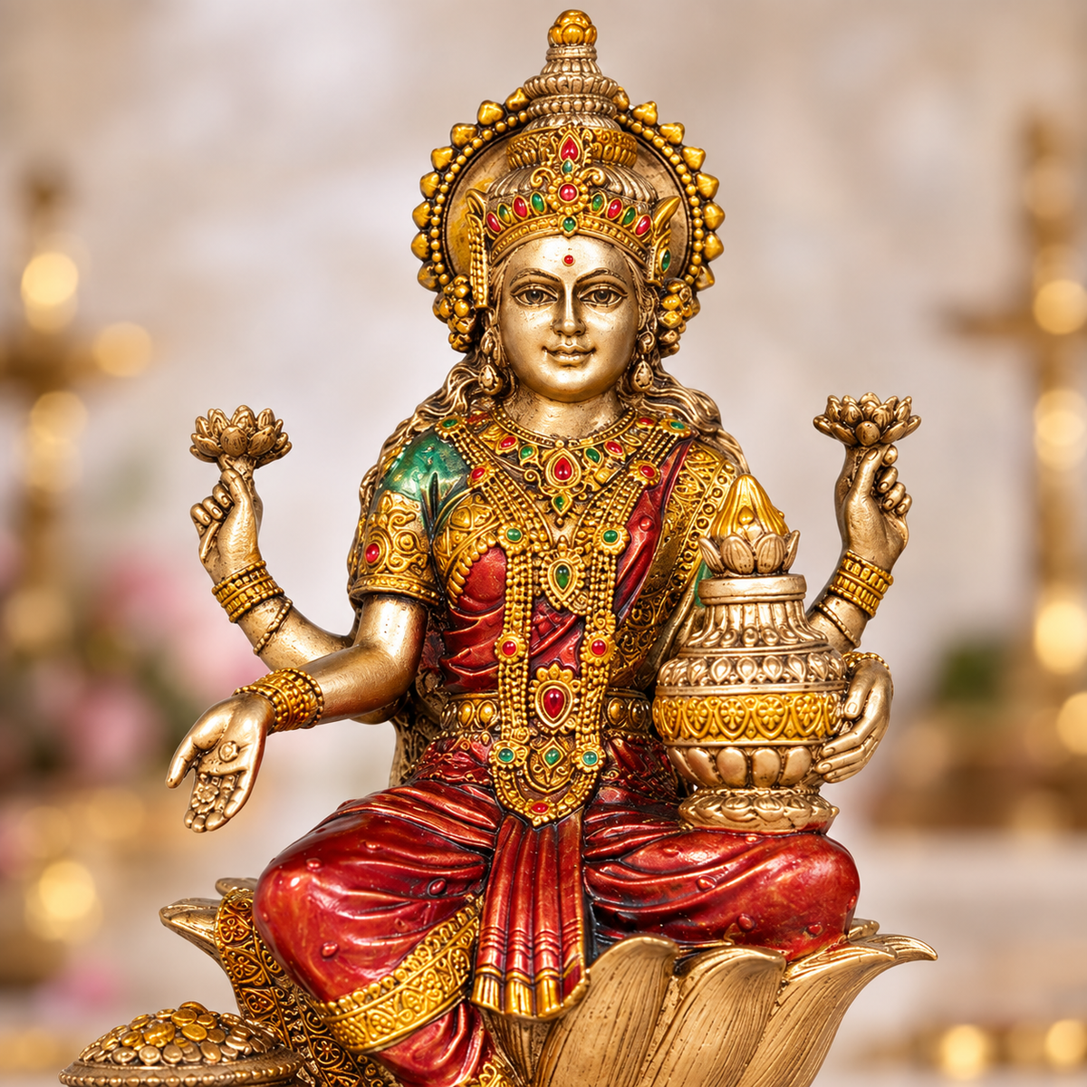 Goddess Lakshmi Antique Idol (7 Inch)