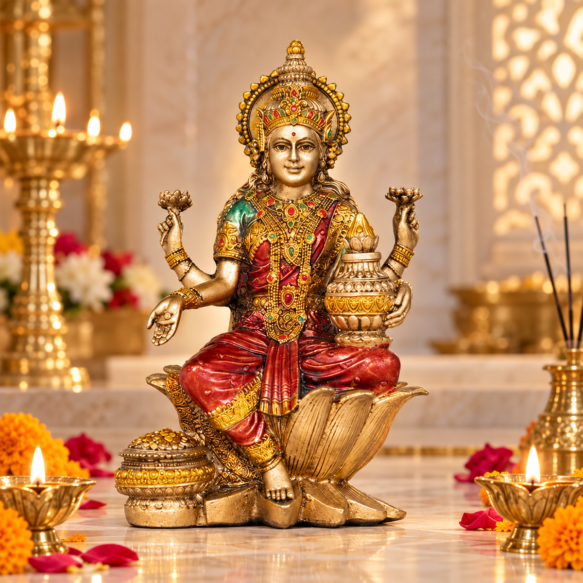 Goddess Lakshmi Antique Idol (7 Inch)