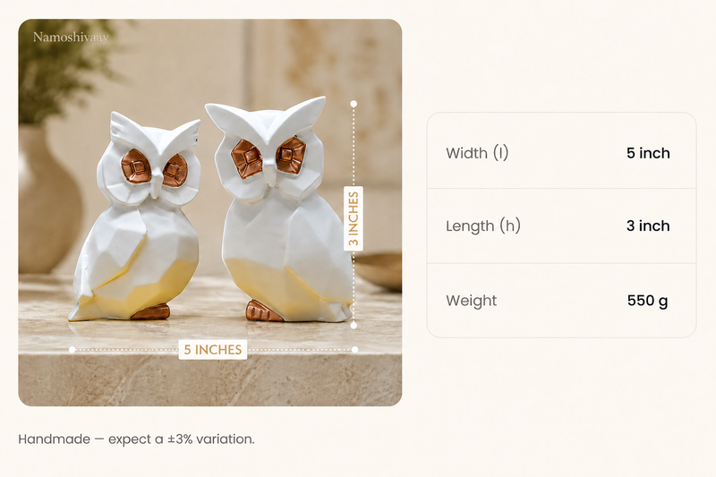 Sacred Wisdom & Protection Owl Pair dimensions