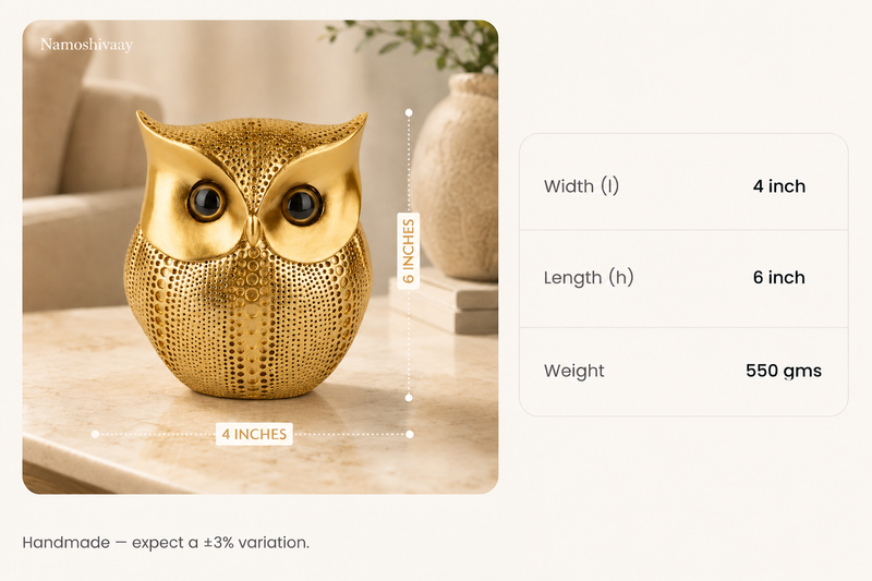Golden Wisdom Owl dimensions