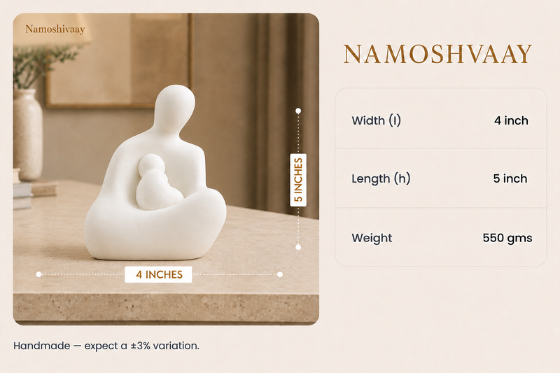Eternal Motherhood Sculpture - Pure White dimensions