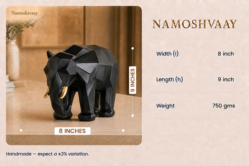 Royal Guardian Elephant - Black dimensions
