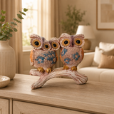Owl Family on Branch -Shubh Samriddhi Owls