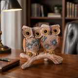Owl Family on Branch -Shubh Samriddhi Owls