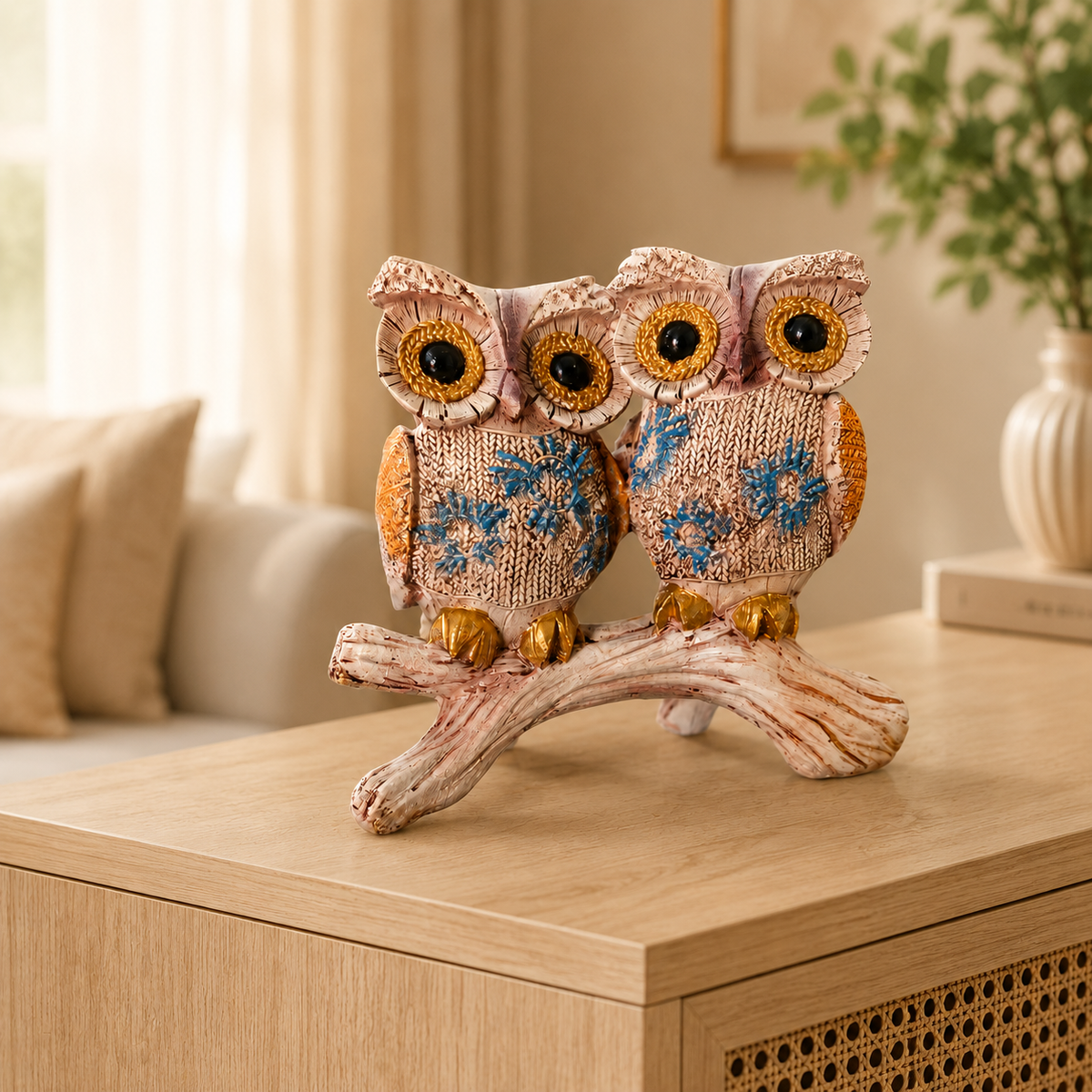 Owl Family on Branch -Shubh Samriddhi Owls