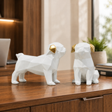 Divine Guardian Dog Pair -Pearl White