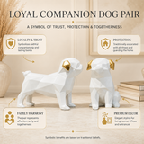 Divine Guardian Dog Pair -Pearl White