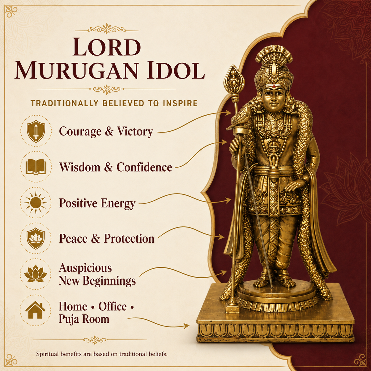 Divine Vel Murugan Antique Idol