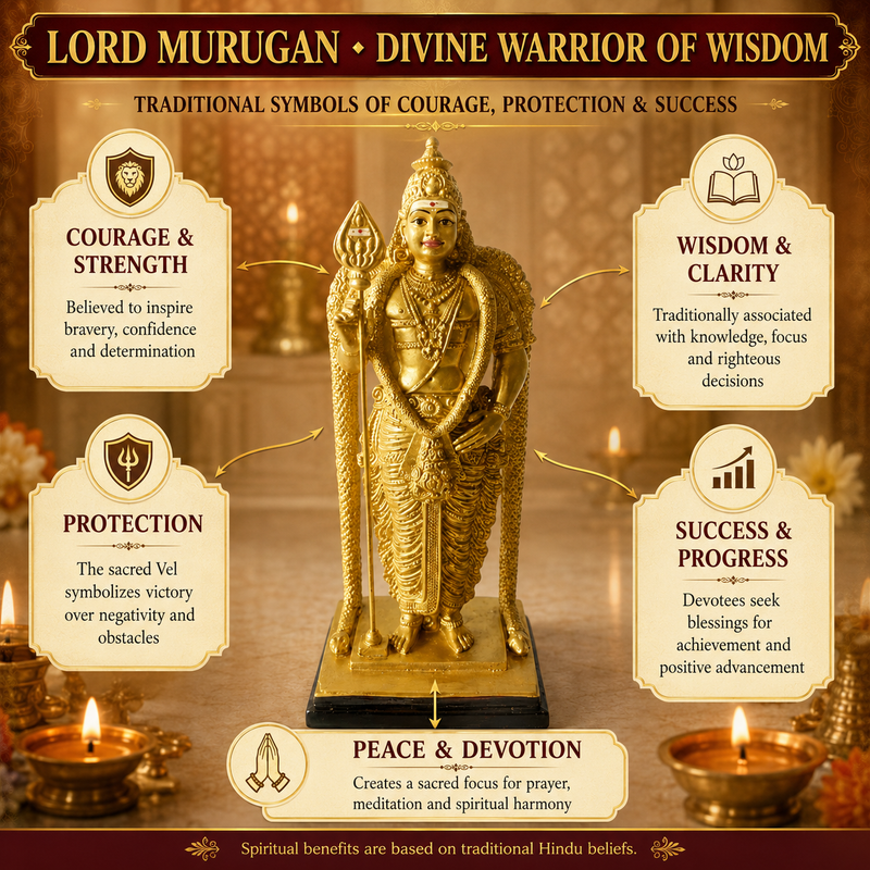 Golden Murugan Blessings Idol