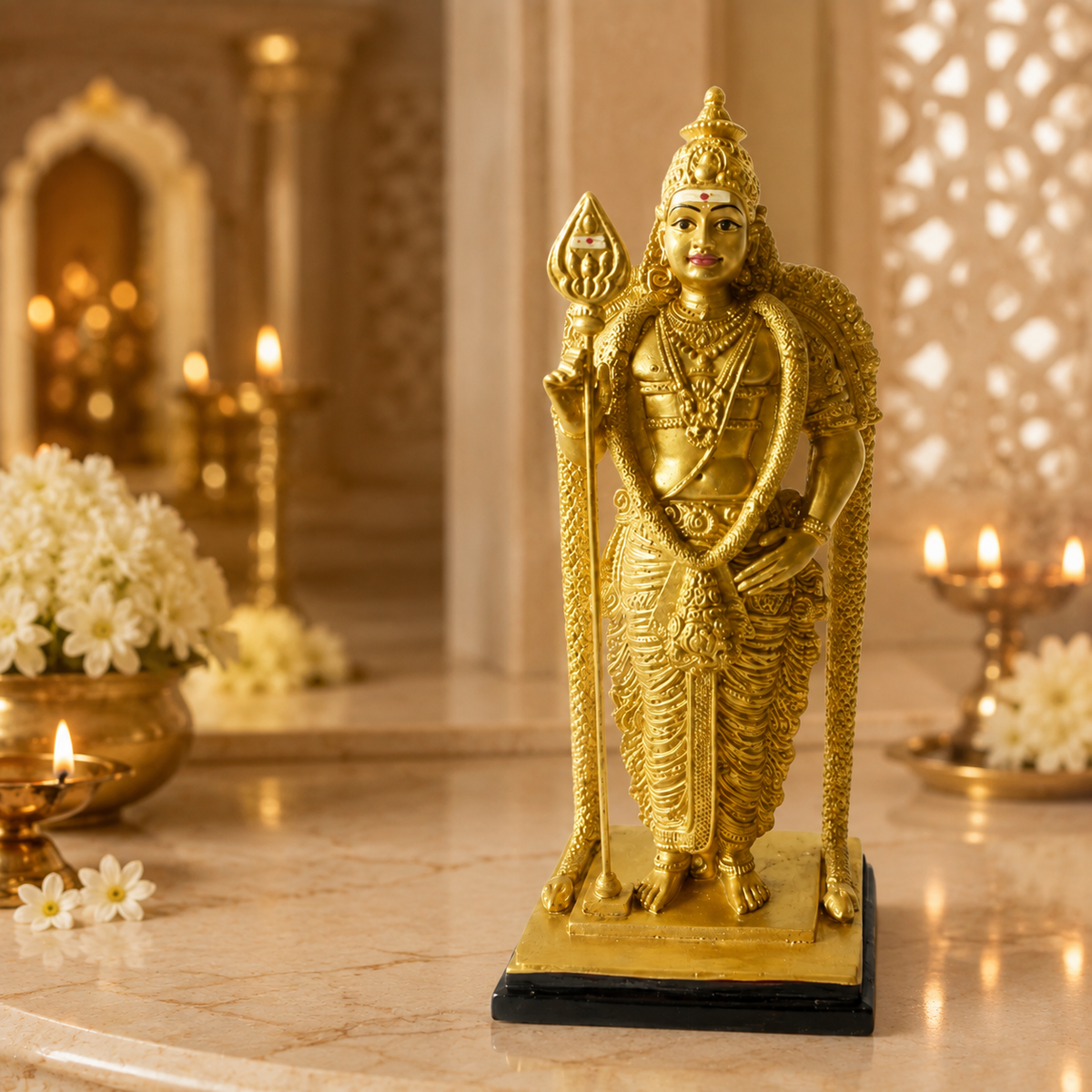 Golden Murugan Blessings Idol