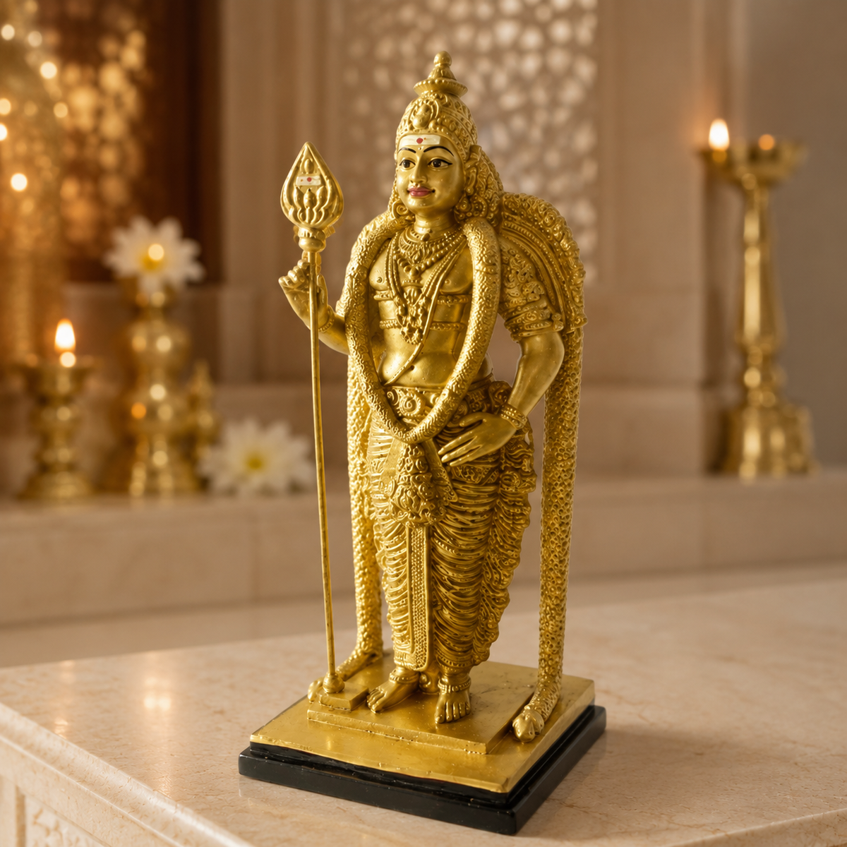 Golden Murugan Blessings Idol