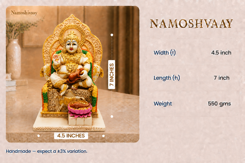 Shwet Lord Kuber Idol dimensions