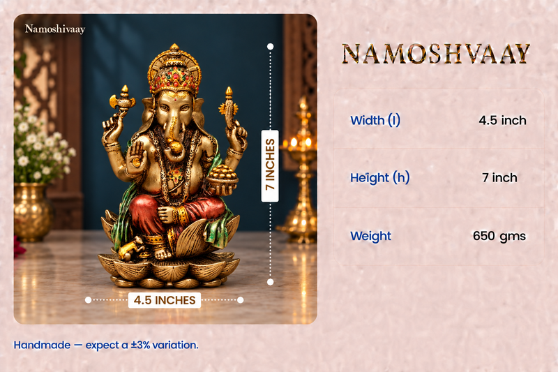 Lord Ganesha Idol dimensions
