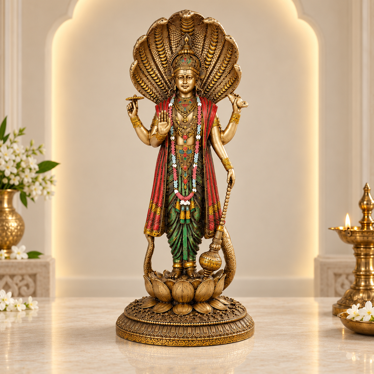 Standing Lord Vishnu with Sheshnag Idol