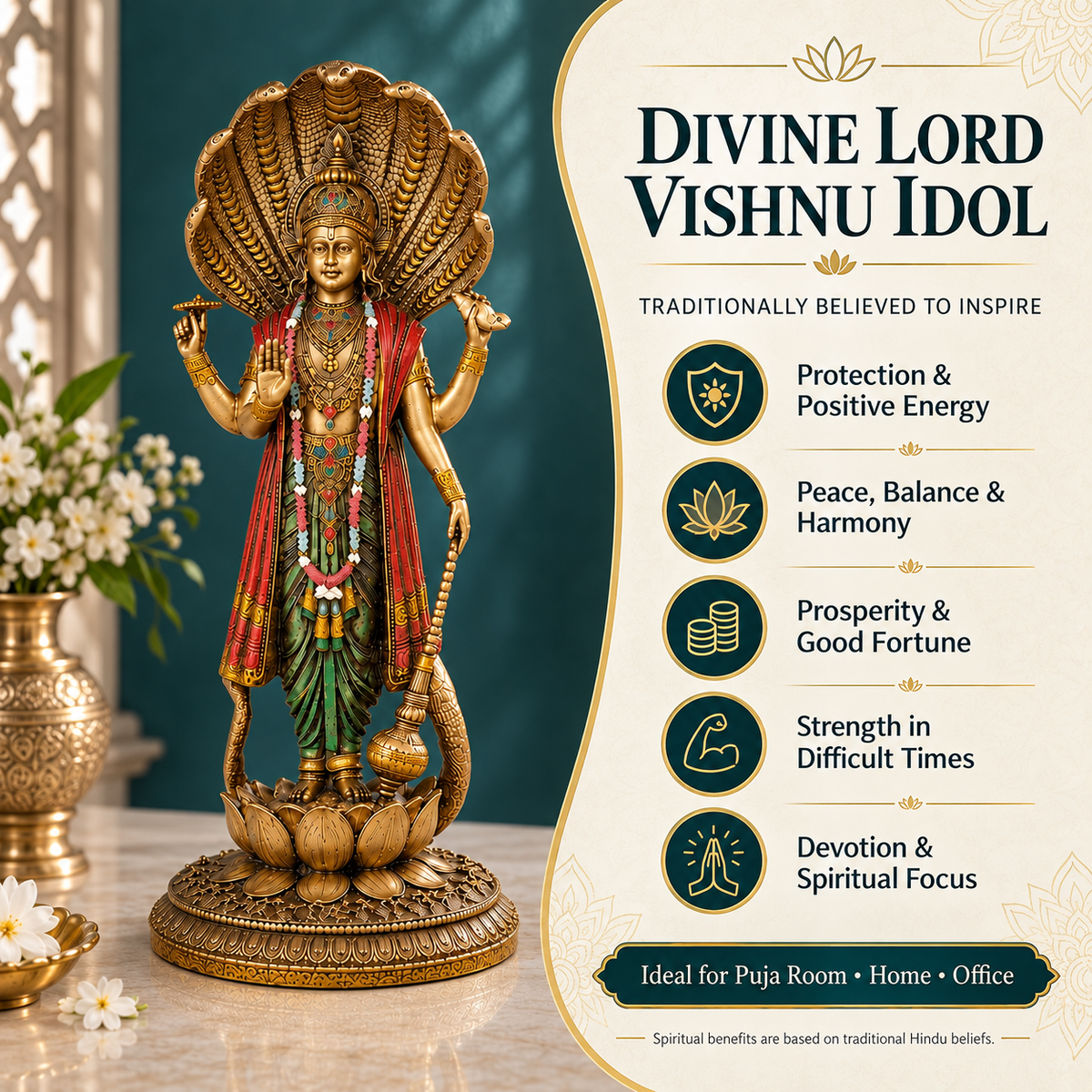 Standing Lord Vishnu with Sheshnag Idol