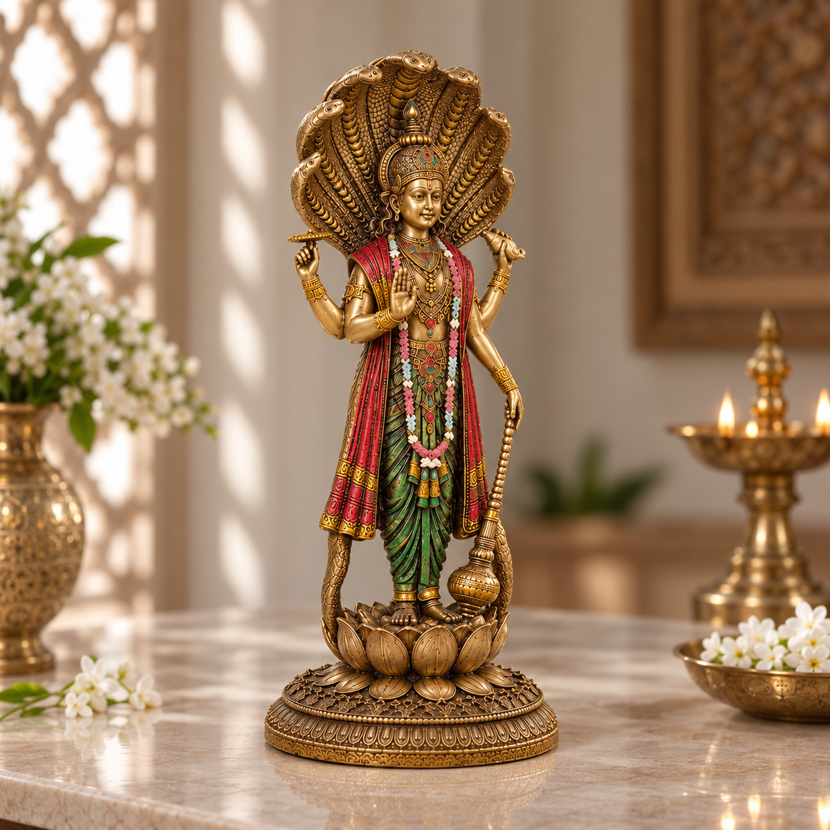 Standing Lord Vishnu with Sheshnag Idol