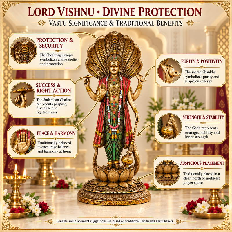 Standing Lord Vishnu with Sheshnag Idol