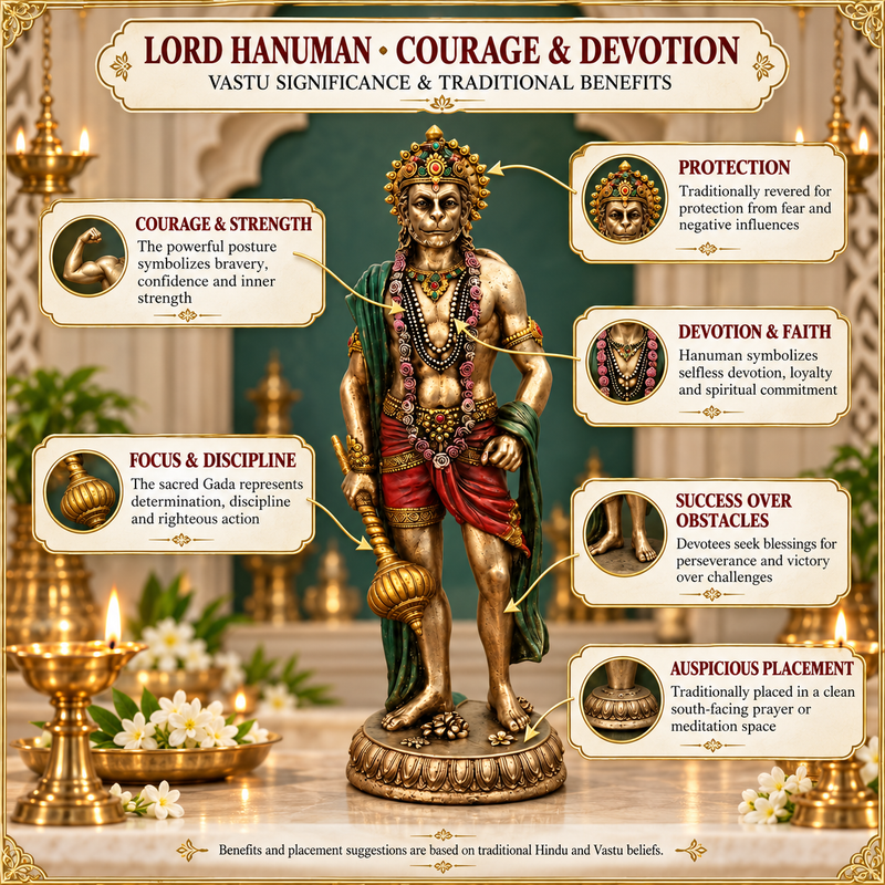 Standing Lord Hanuman with Gada Idol