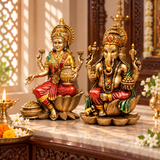 Goddess Lakshmi and Lord Ganesha Idol Set