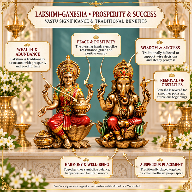 Goddess Lakshmi and Lord Ganesha Idol Set