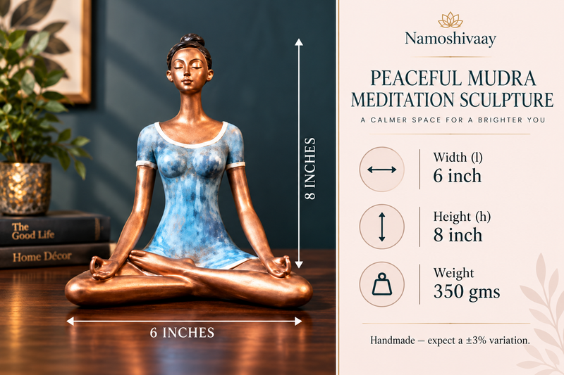 Mindful Mudra Meditation Figurine dimensions