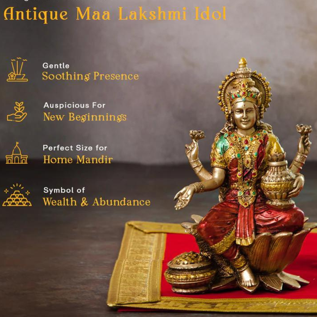 Goddess Lakshmi Antique Idol (7 Inch)