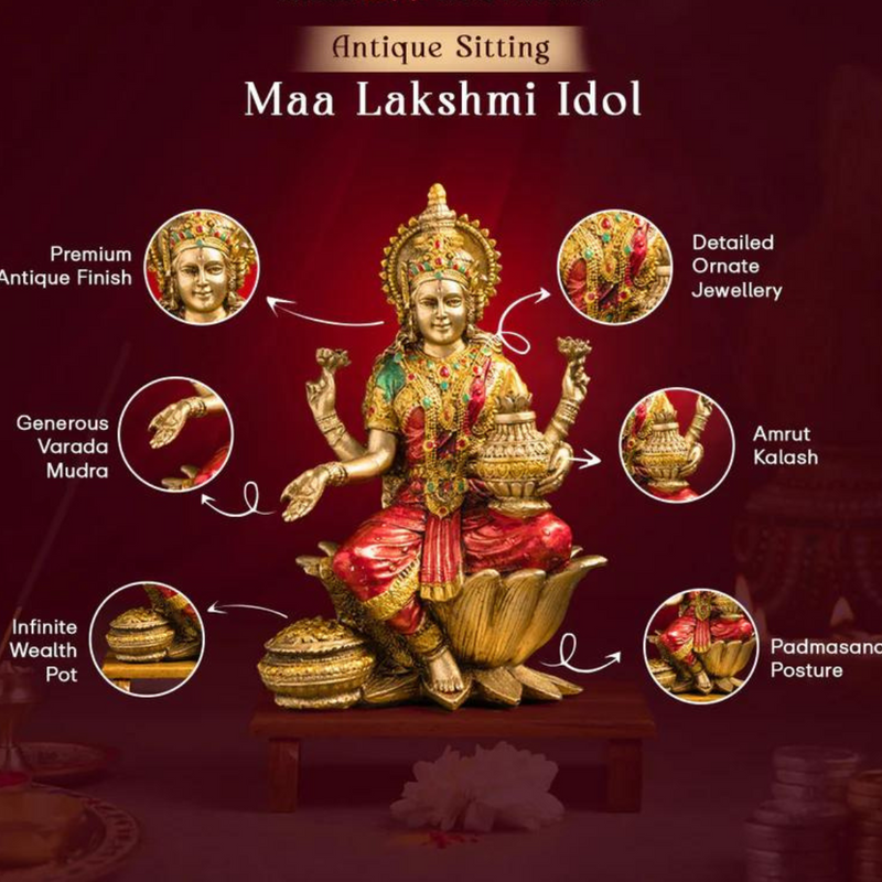 Goddess Lakshmi Antique Idol (7 Inch)