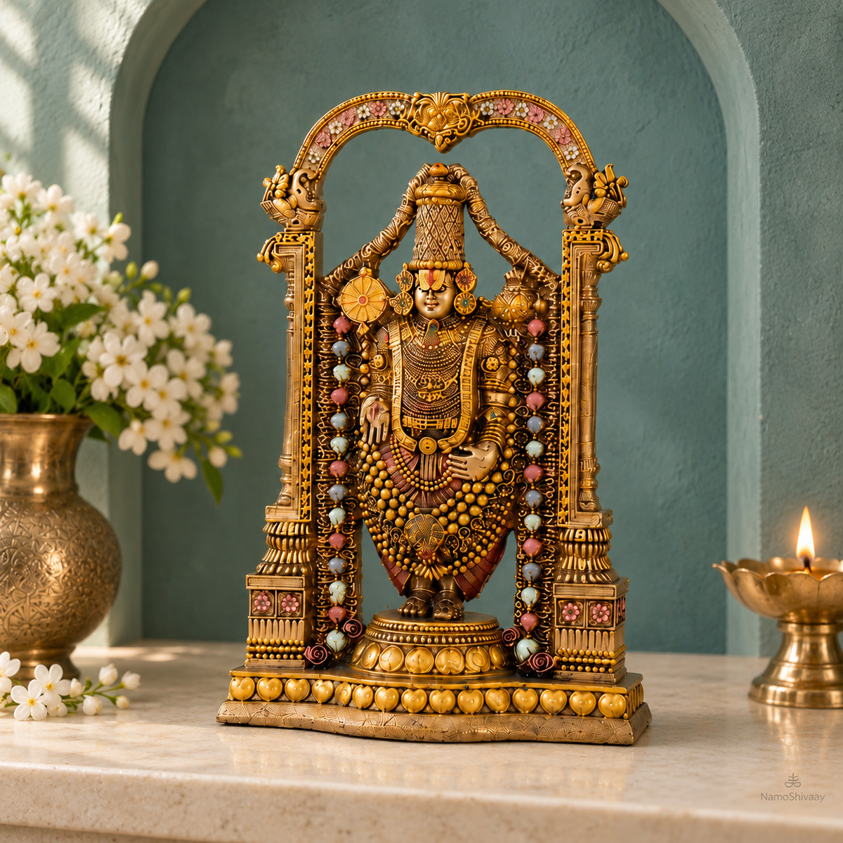 Lord Balaji (Srinivasa) Idol - Antique Finish (8 Inch)