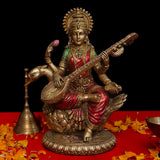 Goddess Saraswati with Veena Idol
