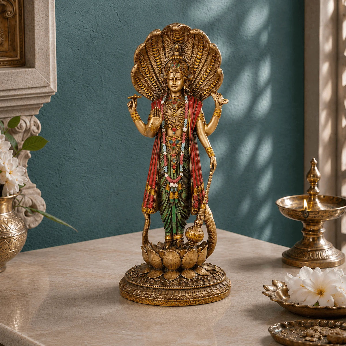 Standing Lord Vishnu with Sheshnag Idol
